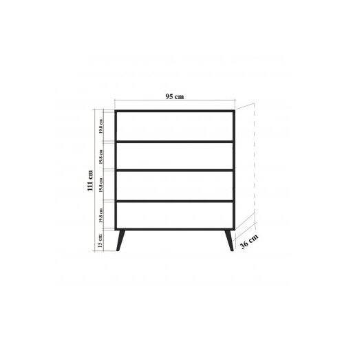 Woody Fashion Komoda Multilux 95x111x36cm Hrast Slike