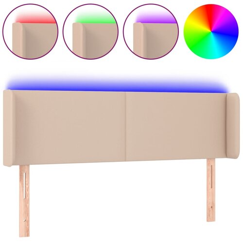 Maison Chic led posteljno vzglavje - vzglavna omarica - nočna omarica kapučino 147x16x78/88 cm umetno usnje, (21709251) Slike