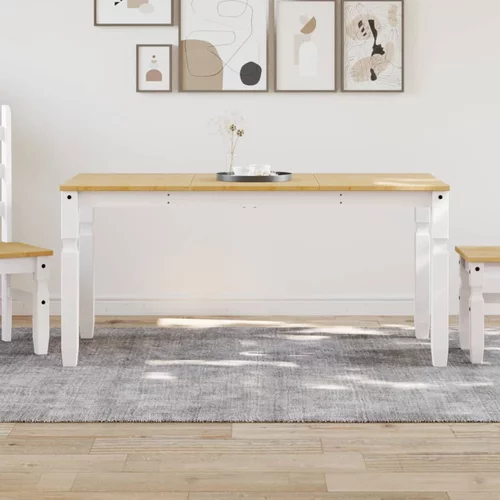  Blagovaonski stol Corona bijeli 160x80x75cm od masivne borovine