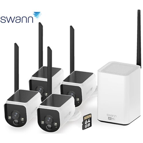 Swann MR4KSD4 MaxRanger4K brezžični varnostni sistem, 4K UHD, 4x kamera, 1x snemalna enota, WIFI HaLow, TrueDetect+, APP, Sony STARVIS, Night2Day snemanje, mikrofon, zvočnik, IP66, +microSD - - Bonajo Cene