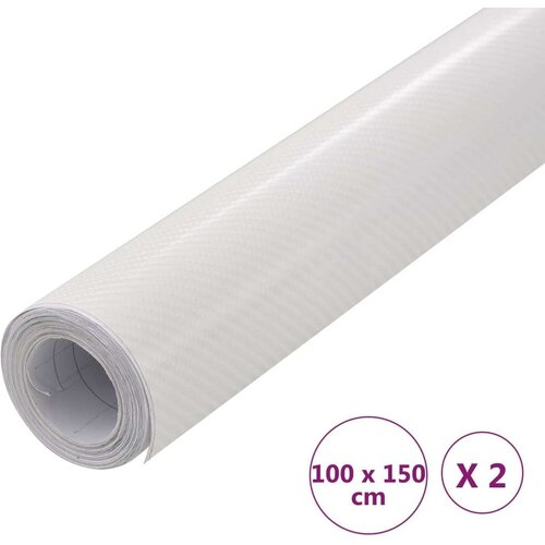 VidaXL Folija za avto 2 kosa 4D bela 100x150 cm Slike