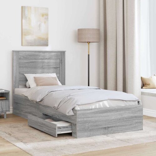  Okvir za krevet Sivi Sonoma i srebrna 75 x 190 cm Slike