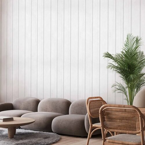  Tapeta - Vertical Lines - White background with a delicate wood pattern vertically. 50x1000 Premium Cene