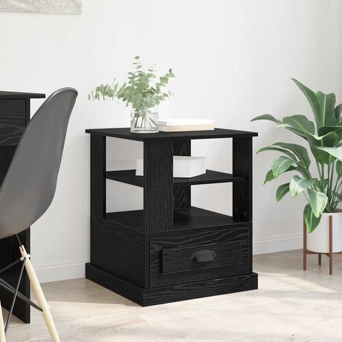 VidaXL Noćni ormar Crni hrast 50 x 50 x 60 cm Konstruirano drvo Slike