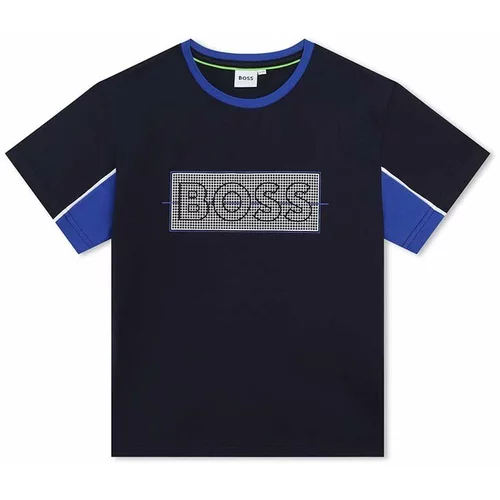 Boss Otroška kratka majica mornarsko modra barva