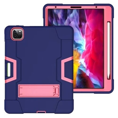 NIKCORP Ovitek za iPad Pro 12.9 (2021/2020/2018), robusten silikonski etui s stojalom in mestom za pisalo, roza barve, (5000139162) Slike