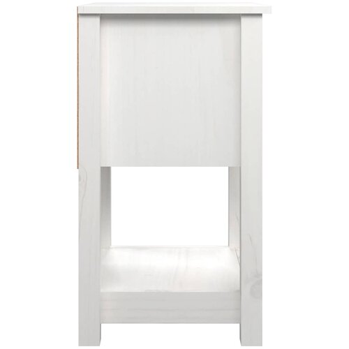  Noćni ormarići 2 kom bijeli 40x35x61,5 cm od masivne borovine Slike