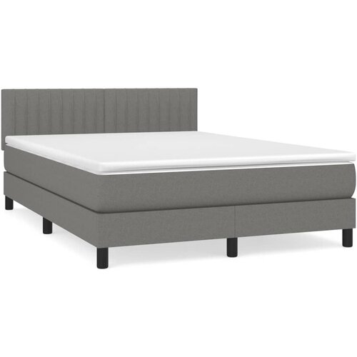 Maison Chic Box spring posteljni - Vzmetna postelja z vzmetnico temno siv 140x190 cm blago SL19190, (21891285) Cene