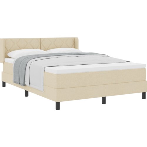  Krevet s madracem krem 160x200 cm tkanina Slike
