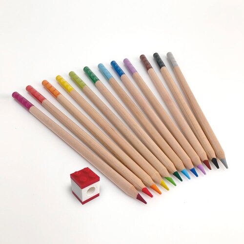 Lego Set od 12 bojica s kockicom Stationery Slike