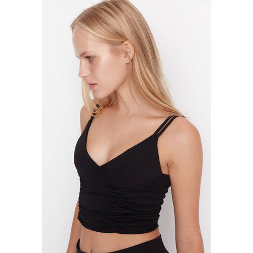 Trendyol Black Diving Fabric Crop Sports Bra Cene