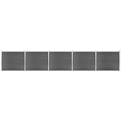 VidaXL komplet ograjnih panelov WPC 872x146 cm črn Slike