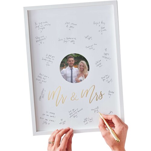 Ginger Ray® spominski okvir za goste wedding mr & mrs Cene
