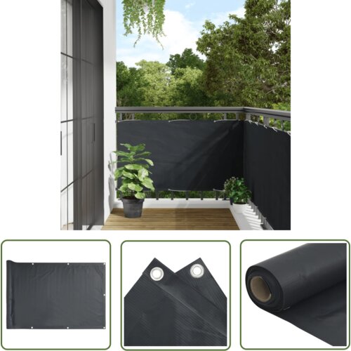  The Living Store Balkonsko Platno Oksford Tekstil 75x400 cm Antracitno - Balkonsko Platno, (21742295) Cene