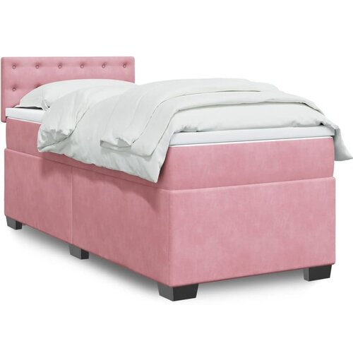 vidaXL Box spring postelja z vzmetnico roza 80x200 cm žamet Cene