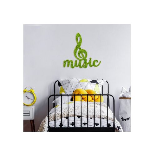 Wallxpert Zidna dekoracija Mahovina - Muzika, 50 x 52 cm, Svijetlo zelena Slike