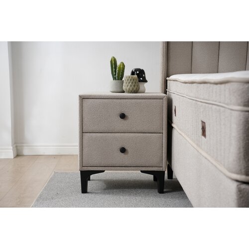 Milanex living Noćni sto New Artes, 53x60x41 cm, Krem Slike