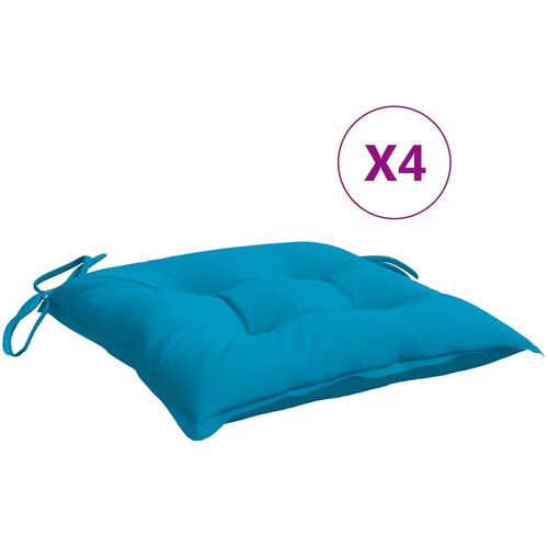 VidaXL Jastuci za stolice 4 kom svjetloplavi 40 x 40 x 7 cm od tkanine Slike