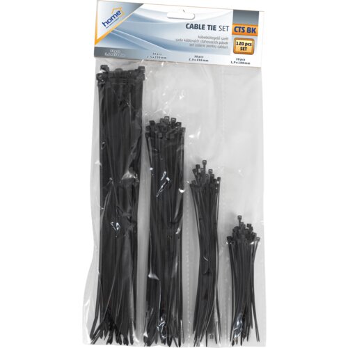 Home Plastične vezice, set, 120 kom., crna – CTS BK Cijene