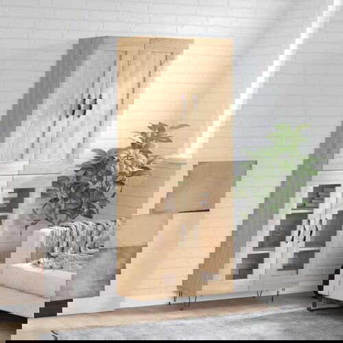 VidaXL Visoka komoda hrasta sonome 69 5x34x180cm od konstruiranog drva Slike