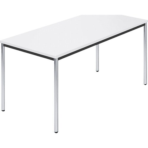  pravokotna miza, kromirana okrogla cev, šxg 1500 x 800 mm, bela Cene
