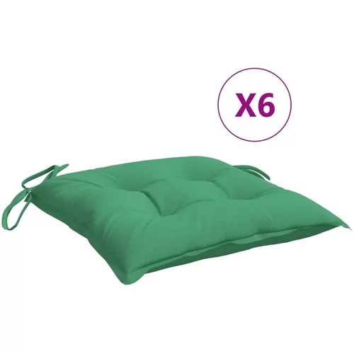 vidaXL Jastuci za stolice 6 kom zeleni 50 x 50 x 7 cm od tkanine