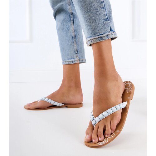 Gemre White flip-flops decorated with stones Liwiros Cene
