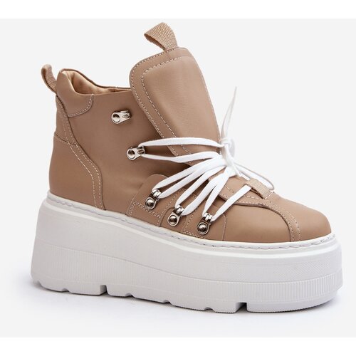 Zazoo 3416 Leather Women&amp;#039;s Sports Shoes Beige Slike