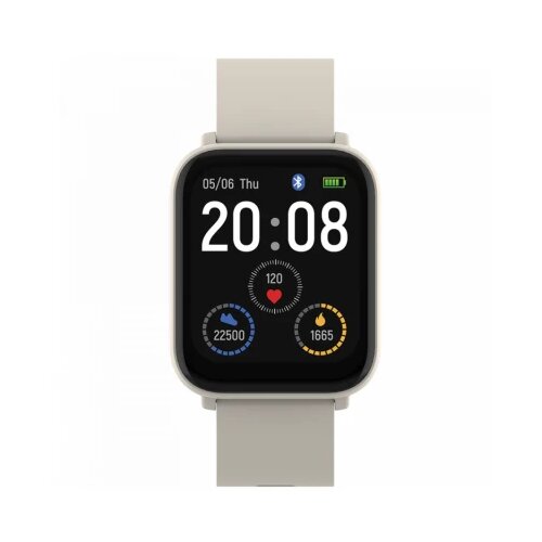 Canyon Easy SW-54, Smartwatch,1.7" IPS Full Touch 240X280,IP68 waterproof, PIXART PAR2860QN, 32K /512K/64M,Multisport mode,heart rate,200mAh battery, Bluetooth BT5.3, compatibility with iOS and android, Beige, host: 43.4 *35.8 * 9.8mm strap:248*20mm,35g - Cene