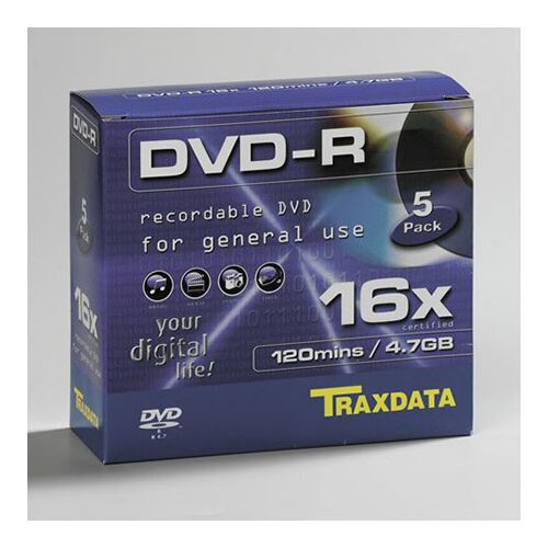  DVD-R TRAXDATA, 4.7GB, 16X, SLIM BOX 5 kom Cene