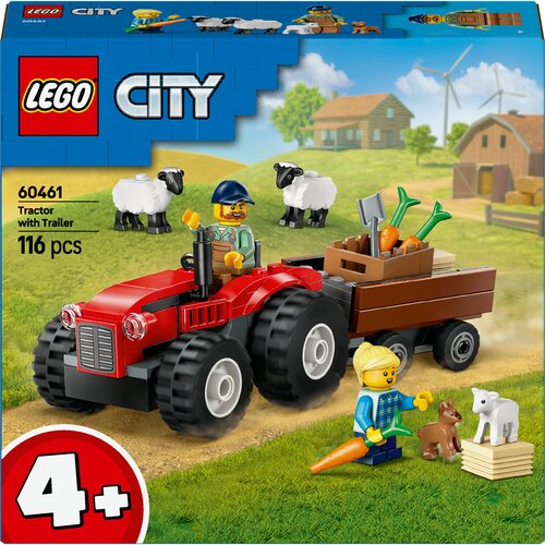 Lego LEGO&amp;reg; City - Rdeči kmetijski traktor s prikolico in ovčka (60461) Slike