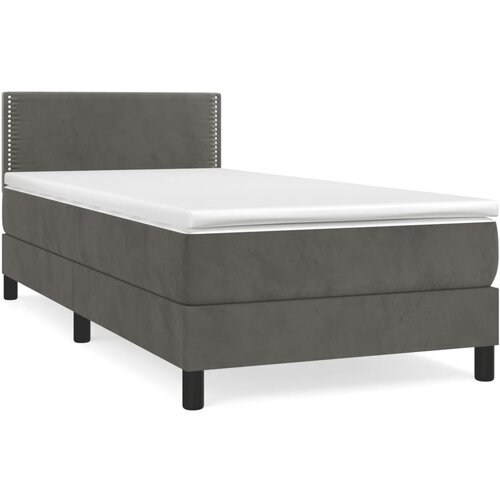 Maison Chic Box spring postelja - Vzmetna postelja z vzmetnico temno siv 90x190 cm žamet SL19586, (21893264) Slike