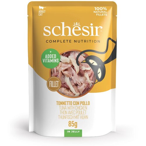 Schesir Cat tuna i pileći fileti u želeu, vrećica 85 g Cene