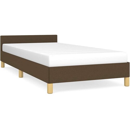 Maison Chic Posteljni okvir - Enojna postelja - Postelja za odrasle brez vzmetnice temno rjav 90x190 cm blago-J7767, (21766706) Slike