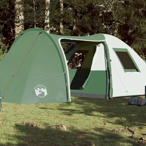 Šator za kampiranje za 6 osoba zeleni 466x342x200 cm taft 185T
