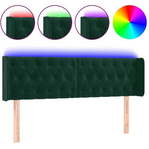  LED uzglavlje tamnozeleno 163x16x78/88 cm bar&amp;scaron;unasto Slike