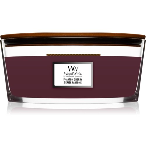 WoodWick Phantom Cherry di&amp;scaron;eča sveča z lesenim stenjem (hearthwick) 453 g Slike
