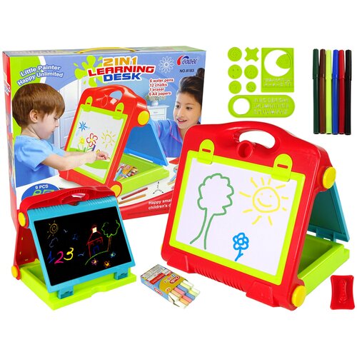  Sklopiva ploča u kovčegu, dvostrana 2-u-1 - crvena/plava Slike