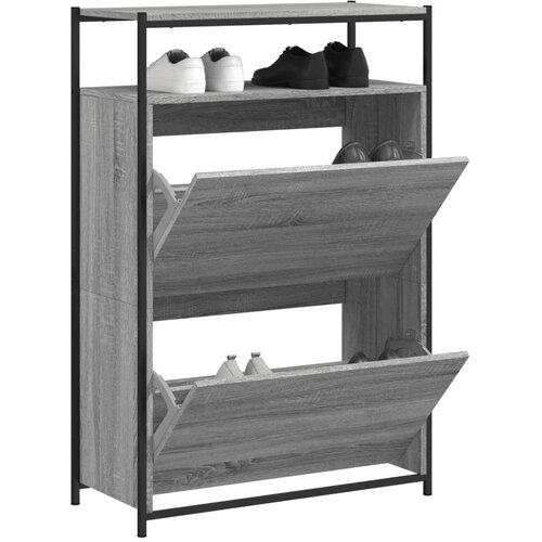 Furnova Omarica za čevlje siva sonoma 75x34x112 cm inženirski les, (21954678) Slike