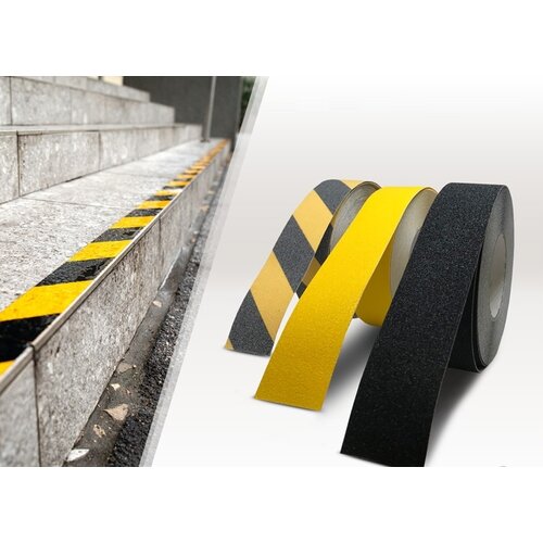 VERKGROUP Samolepilni protizdrsni trak 50mm 5m črno-rumen, (20407627) Cene