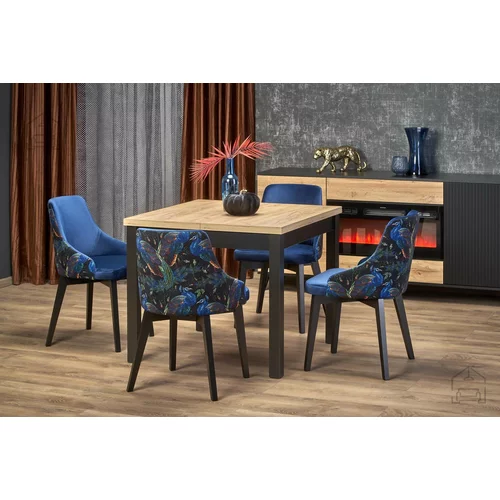 Xtra furniture Blagovaonski stol na razvlačenje Tiago kvadrat 90/125 cm - hrast craft/crna