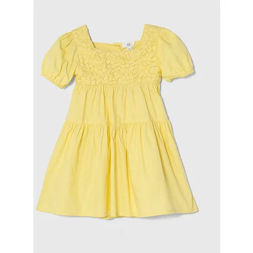 Zippy Otroška bombažna obleka rumena barva
