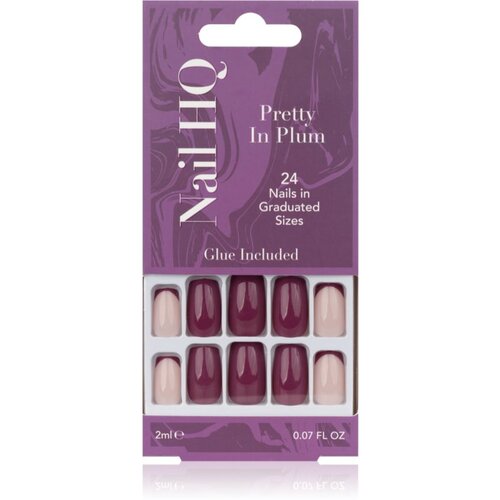Nail HQ Square umetni nohti Pretty In Plum 24 kos Slike
