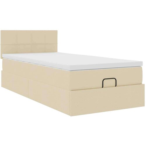 VidaXL otomanski okvir kreveta s madraca krem 90x190cm od tkanine Slike