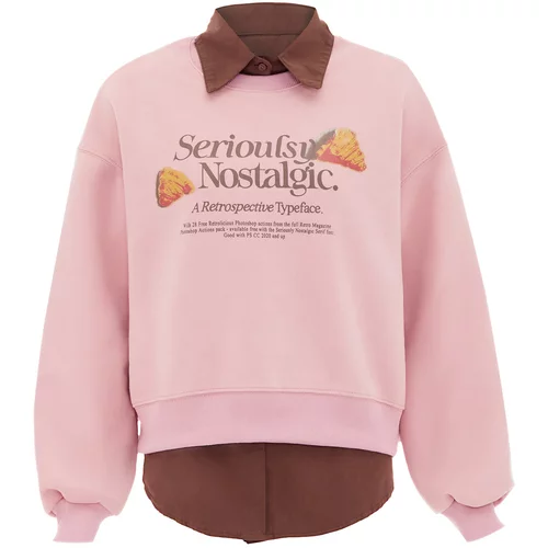 HOMEBASE Sweater majica smeđa / narančasta / roza / crna