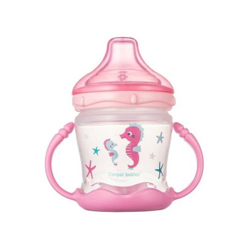 Canpol babies solja love&sea 180ml sa silikonskim kljunom (57/300) - pink ( 57/300_pin ) Slike