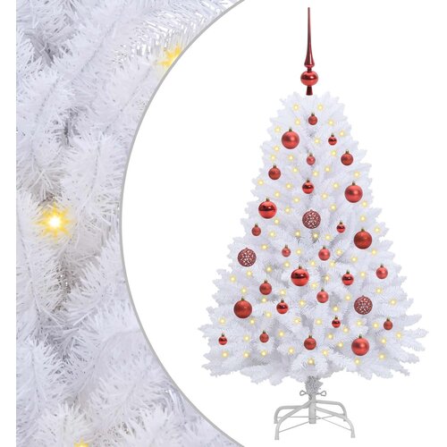  Umjetno božićno drvce s nogom Bijelo 120 cm PVC i čelik Slike