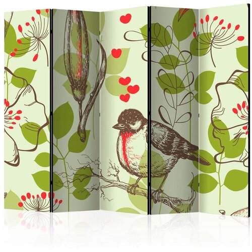 Artgeist Paravan Bird And Lilies I, 5-Delni, Dvostranski Cene