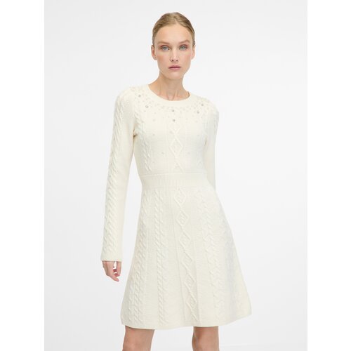 Orsay Cream women&amp;#039;s knee-length dress - Women&amp;#039;s Slike