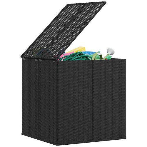  Kutija za vrtne jastuke od PE ratana 100 x 97,5 x 104 cm crna Slike